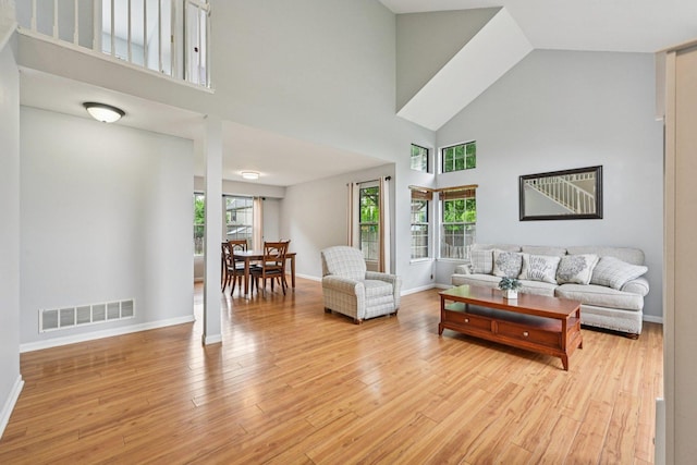 1643 Warrington Ln, Crystal Lake, IL 60014 - living room with a high ceiling and light wood-style floors