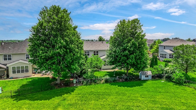1639 Brower Pl, Sycamore, IL 60178 - fenced backyard featuring a residential view and a storage shed