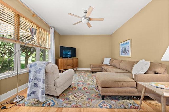 1639 Brower Pl, Sycamore, IL 60178 - living area with a ceiling fan and wood finished floors