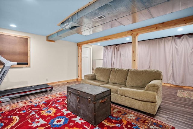 1639 Brower Pl, Sycamore, IL 60178 - living area featuring wood finished floors and recessed lighting