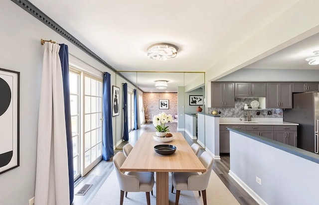 3521 Park Pl, Flossmoor, IL 60422 - dining area featuring dark wood-style flooring and baseboards