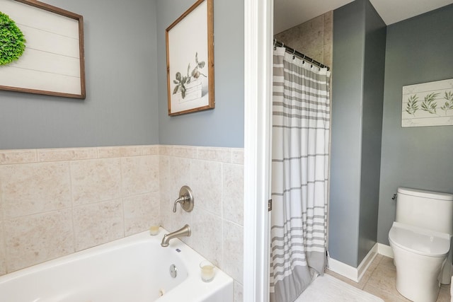 236 Marquette Pl S, Manteno, IL 60950 - bathroom with a bathtub, tile patterned floors, and a shower with curtain
