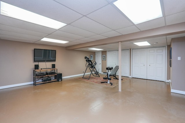 236 Marquette Pl S, Manteno, IL 60950 - exercise room with baseboards and a drop ceiling