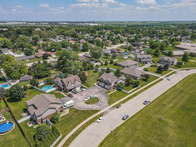 236 Marquette Pl S, Manteno, IL 60950 - aerial view of residential area featuring a pool