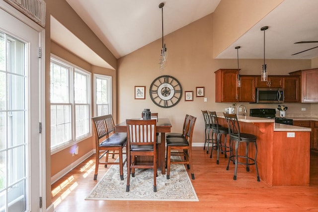 236 Marquette Pl S, Manteno, IL 60950 - dining area with lofted ceiling and light wood-type flooring