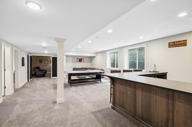 924 Linden Ave, Wilmette, IL 60091 - bar area with light colored carpet and recessed lighting