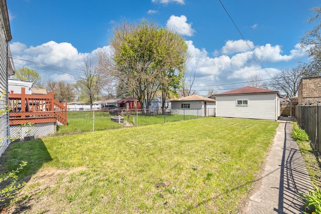 7647 S Calumet Ave, Chicago, IL 60619 - fenced backyard with a wooden deck