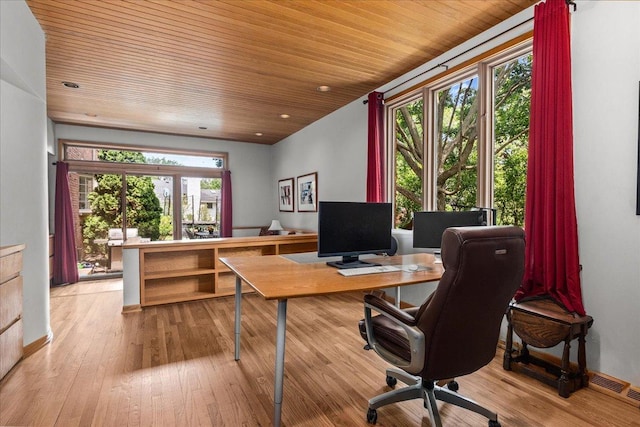 67 Brandon Rd, Northfield, IL 60093 - office featuring wooden ceiling and light wood-style floors