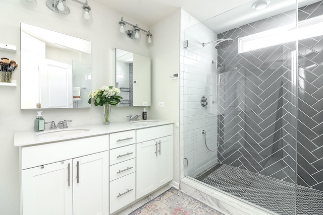 3551 Kemper Dr, Woodridge, IL 60517 - full bath featuring a stall shower and double vanity