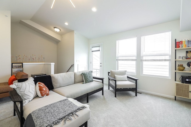 3551 Kemper Dr, Woodridge, IL 60517 - living area featuring light carpet and recessed lighting