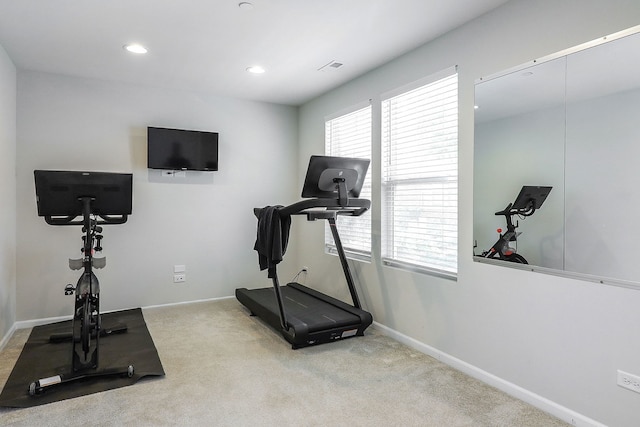 3551 Kemper Dr, Woodridge, IL 60517 - exercise area featuring carpet flooring and recessed lighting