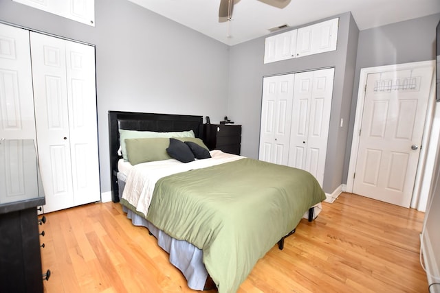 4220 S Champlain Ave Unit 2N, Chicago, IL 60653 - bedroom featuring light wood-style flooring and a ceiling fan