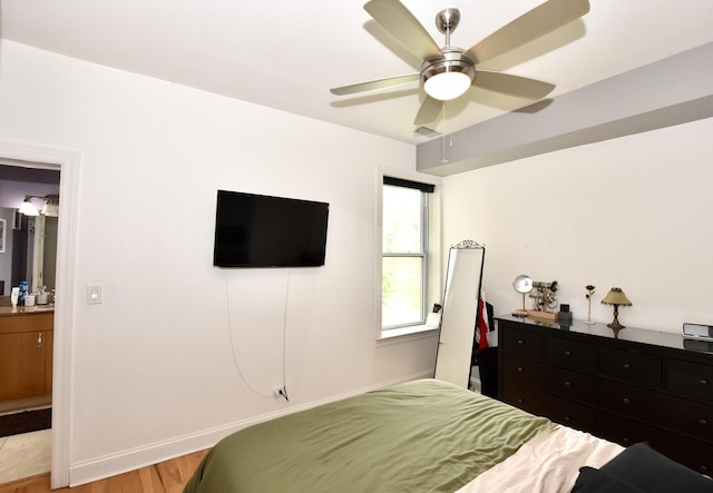 4220 S Champlain Ave Unit 2N, Chicago, IL 60653 - bedroom with light wood-type flooring and ceiling fan