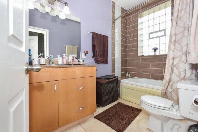 4220 S Champlain Ave Unit 2N, Chicago, IL 60653 - full bathroom with shower / bath combo with shower curtain, vanity, and tile patterned flooring