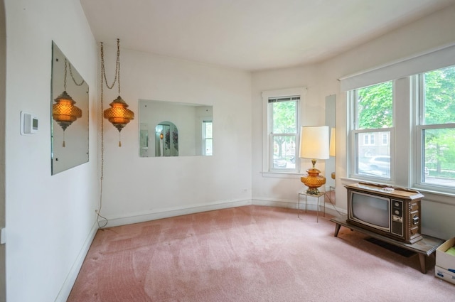 2931 N Lowell Ave, Chicago, IL 60641 - carpeted empty room featuring baseboards and a wood stove