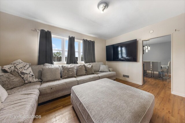 5443 S Long Ave, Chicago, IL 60638 - living room featuring light wood finished floors and baseboards