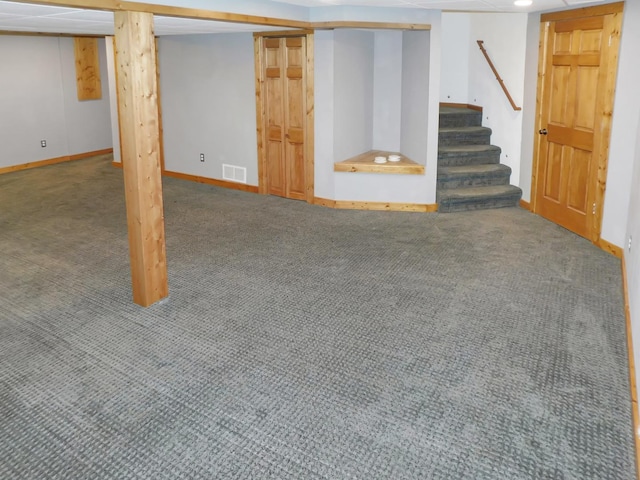 1637 Old Field Ct, Rockton, IL 61072 - finished below grade area with carpet flooring and stairway