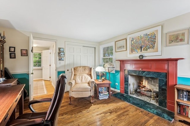 2810 Beckwith Ct, Northbrook, IL 60062 - office featuring wood finished floors and a high end fireplace