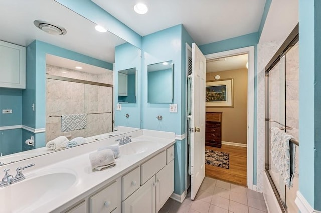 2810 Beckwith Ct, Northbrook, IL 60062 - full bath with a stall shower, double vanity, and tile patterned floors