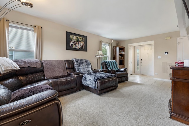1929 Diamond Head Trl, Pingree Grove, IL 60140 - living room featuring light colored carpet and light tile patterned flooring