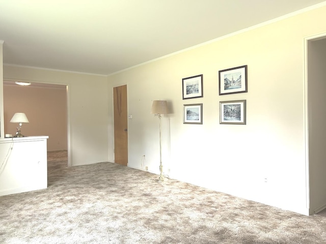 1415 Lakewood Dr, Mendota, IL 61342 - unfurnished living room featuring carpet flooring and ornamental molding