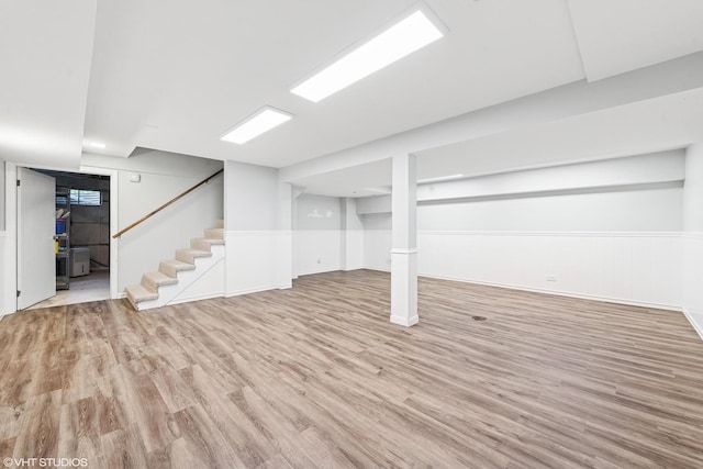 220 E Elm St, Wheaton, IL 60189 - finished basement featuring wood finished floors and stairway