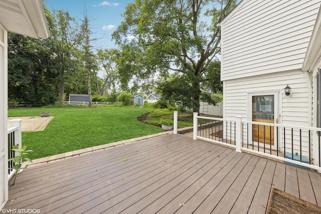 220 E Elm St, Wheaton, IL 60189 - wooden deck featuring a yard