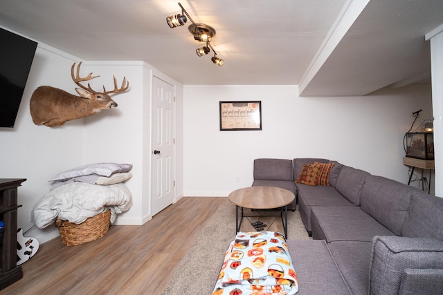 14194 Kennedy Dr, South Beloit, IL 61080 - living room featuring wood finished floors and rail lighting