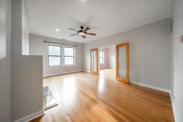 6829 N Lakewood Ave Unit 3, Chicago, IL 60626 - unfurnished room with light wood finished floors, ceiling fan, and recessed lighting