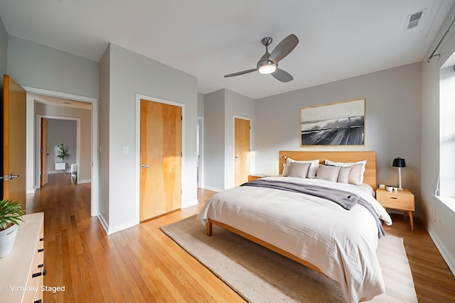 6829 N Lakewood Ave Unit 3, Chicago, IL 60626 - bedroom featuring wood finished floors and a ceiling fan