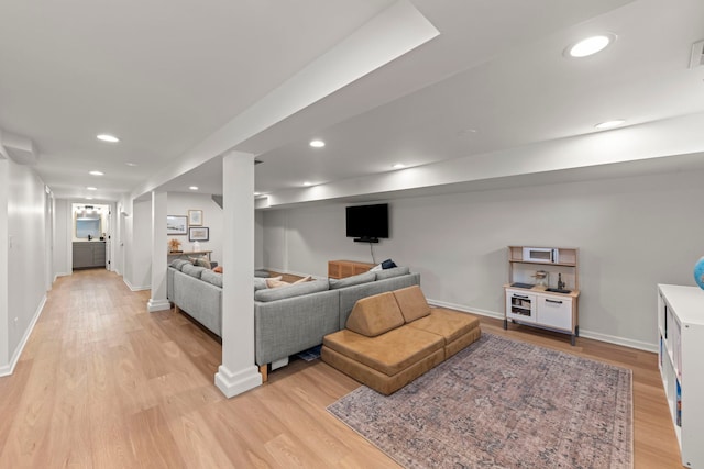 26W079 Thomas Rd, Wheaton, IL 60187 - living room with light wood-style floors and recessed lighting
