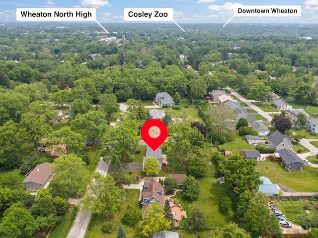 26W079 Thomas Rd, Wheaton, IL 60187 - aerial view of residential area featuring a forest