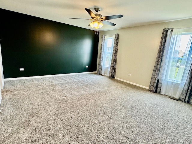 1389 Clifton Ave, Beecher, IL 60401 - spare room with healthy amount of natural light, ceiling fan, and carpet floors