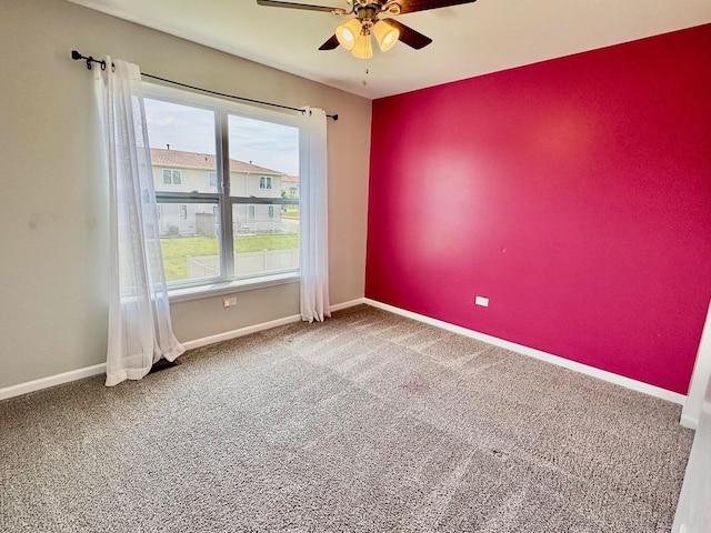 1389 Clifton Ave, Beecher, IL 60401 - carpeted spare room featuring ceiling fan and baseboards