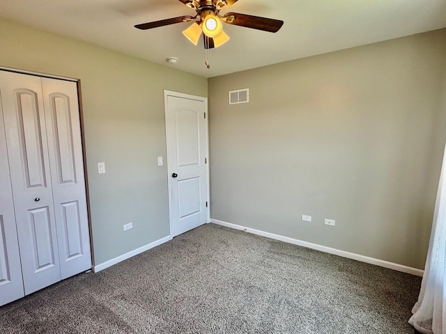 1389 Clifton Ave, Beecher, IL 60401 - unfurnished bedroom featuring carpet floors, a closet, and ceiling fan