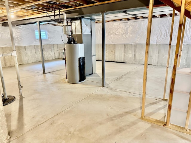 1389 Clifton Ave, Beecher, IL 60401 - unfinished basement with water heater and heating unit