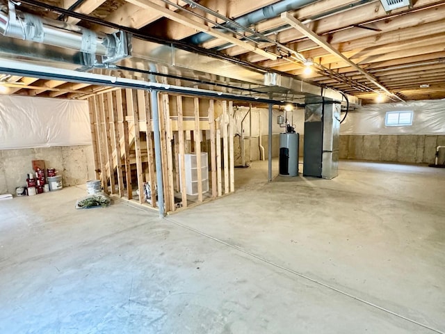 1389 Clifton Ave, Beecher, IL 60401 - basement with water heater and heating unit
