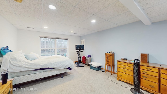 832 Veridian Way Unit 832, Cary, IL 60013 - bedroom with light carpet, recessed lighting, and a drop ceiling