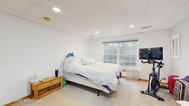 832 Veridian Way Unit 832, Cary, IL 60013 - carpeted bedroom featuring a paneled ceiling and recessed lighting