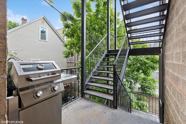 1048 W Lill Ave Unit 2, Chicago, IL 60614 - view of patio / terrace featuring stairway and area for grilling