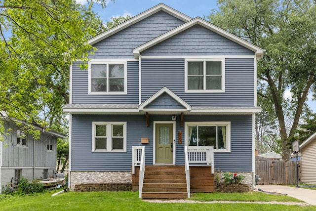523 Kipling Ct, Wheaton, IL 60187 - view of front of property with a gate, a front yard, and covered porch
