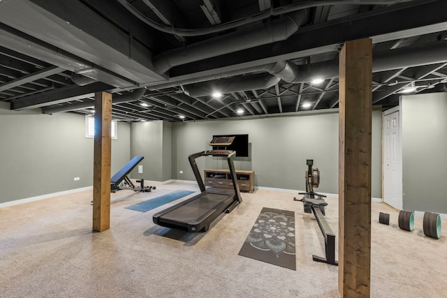 523 Kipling Ct, Wheaton, IL 60187 - exercise area featuring carpet flooring and baseboards