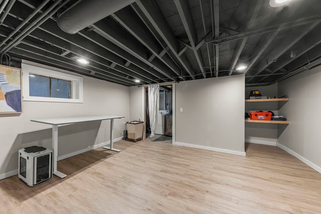 523 Kipling Ct, Wheaton, IL 60187 - finished basement featuring wood finished floors and washer and dryer