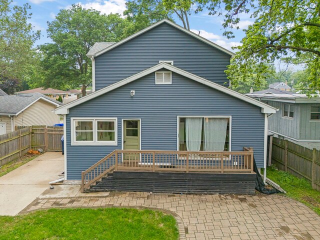 523 Kipling Ct, Wheaton, IL 60187 - back of house featuring a patio area, a fenced backyard, and a wooden deck