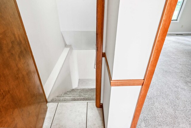 207 Hammitt Dr, Normal, IL 61761 - stairway featuring carpet floors and baseboards
