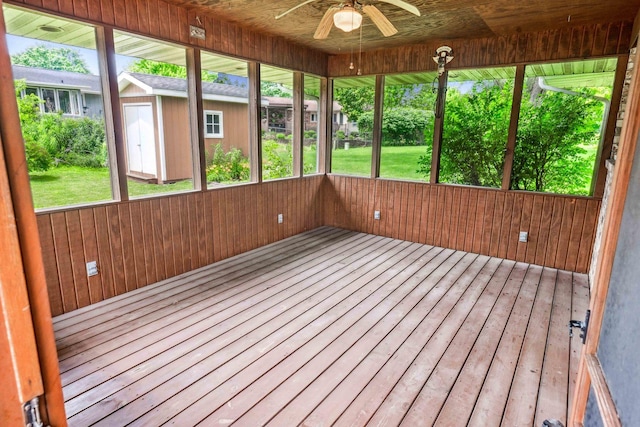 207 Hammitt Dr, Normal, IL 61761 - unfurnished sunroom featuring a ceiling fan