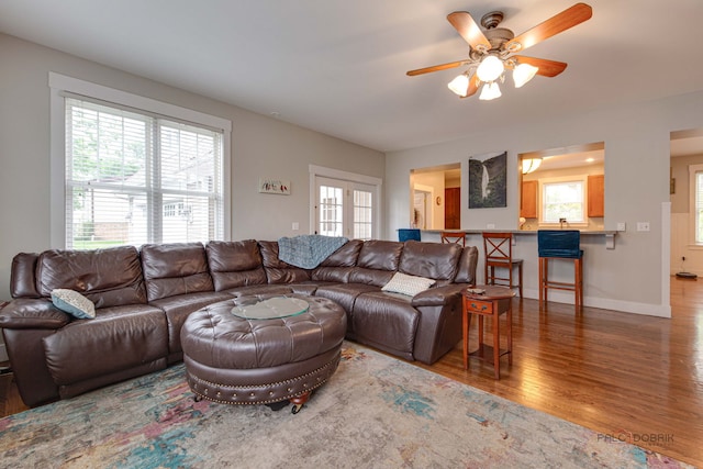 20760 N Florence Ave, Lincolnshire, IL 60069 - living room with wood finished floors and a ceiling fan