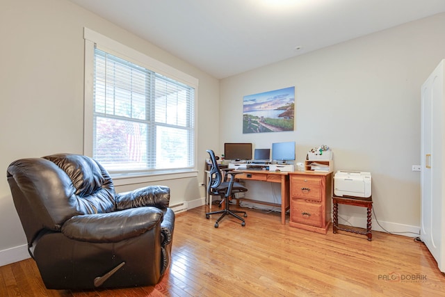 20760 N Florence Ave, Lincolnshire, IL 60069 - office featuring light wood-style flooring and baseboard heating