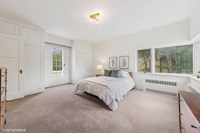 761 Revere Rd, Glen Ellyn, IL 60137 - bedroom featuring radiator, light colored carpet, and access to outside