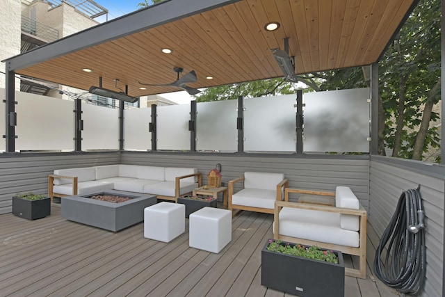2036 W Huron St, Chicago, IL 60612 - deck with an outdoor living space with a fire pit